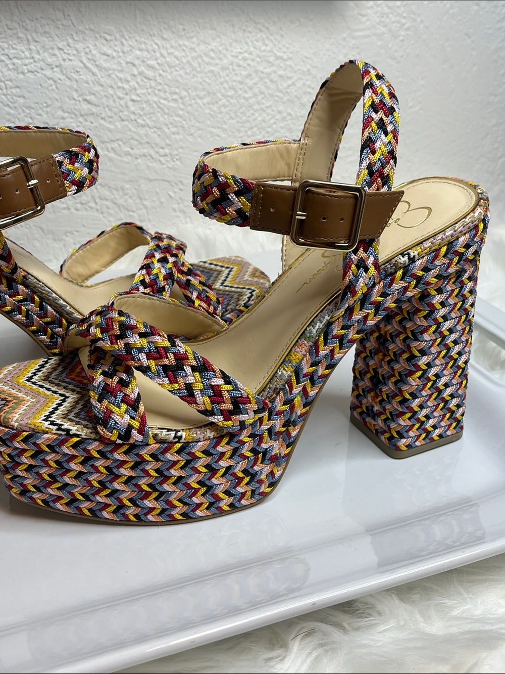 Jessica Simpson Multicolor Braided Platform Sandals - Picture 7 of 9